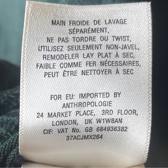 Knitted and Knotted Anthropologie Dark Green Ruffle Hem Sweater Women's Small - Picture 11 of 11